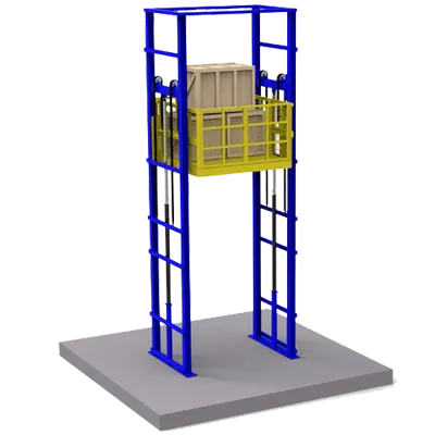 double guide rail cargo lift